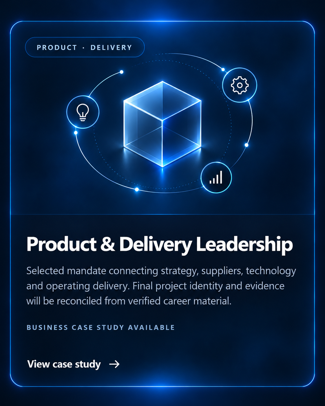 Product and Delivery Leadership project card